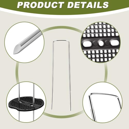 U Shaped Garden Staples Kit 3mm x 15cm Compatible with Landscape Fabric Weed Barrier Artificial Turf Fence Ground Cover 200 Pack
