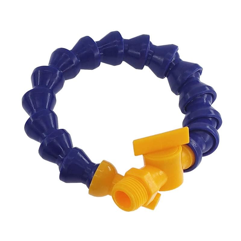 12pcs Plastic Flexible Water Oil Coolant Pipe with Valve 1/4PT Adjustable 6pcs Round and Flat Nozzle for Lathe, Milling, CNC Machine, Hydraulic Machinery