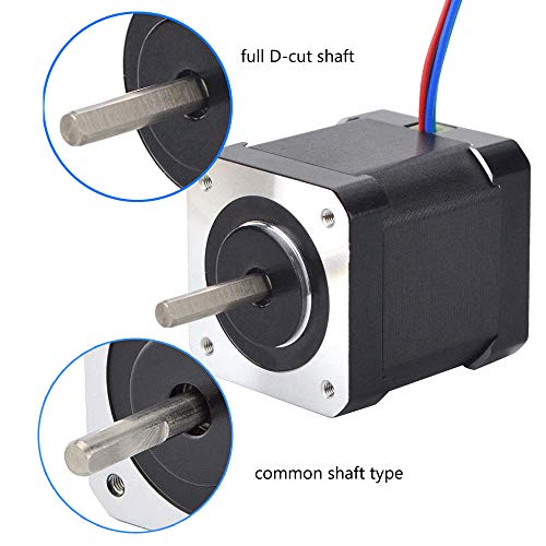 STEPPERONLINE Stepper Motor Nema 17 Full D-Cut Shaft Stepper Motor 59Ncm 2A 1.8 Degree 48mm 4 Wire w/1m Cable & Connector for 3D Printer/CNC Reprap
