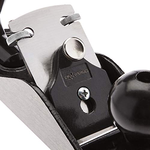 Amazon Basics Woodworking Hand Planer - No.4 Adjustable Bench Plane with 2-Inch Steel Blade for Quality Wood Smoothing Cuts, Grey/Black Pack of 1
