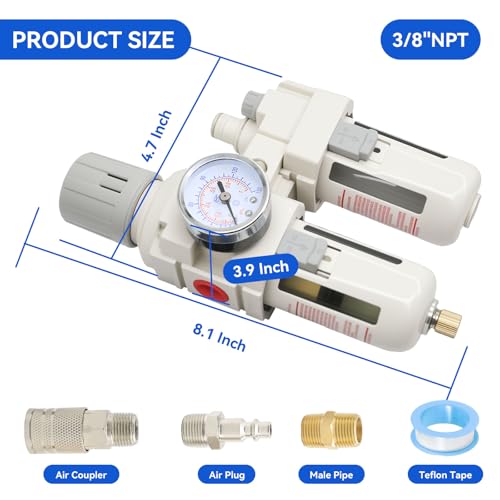 3/8"-Air-Dryer-for-Compressor Semi-Auto Drain 0-150PSI 3/8"-NPT