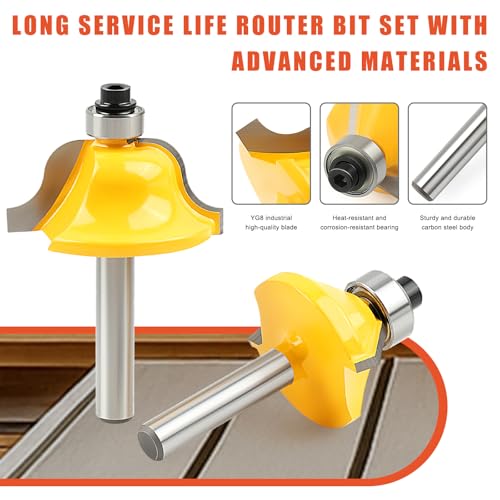 35PCS Router Bit Set 1/4" Shank - Carbide Tipped Woodworking Kit for Professionals & Beginners, Aluminum Alloy Box Included