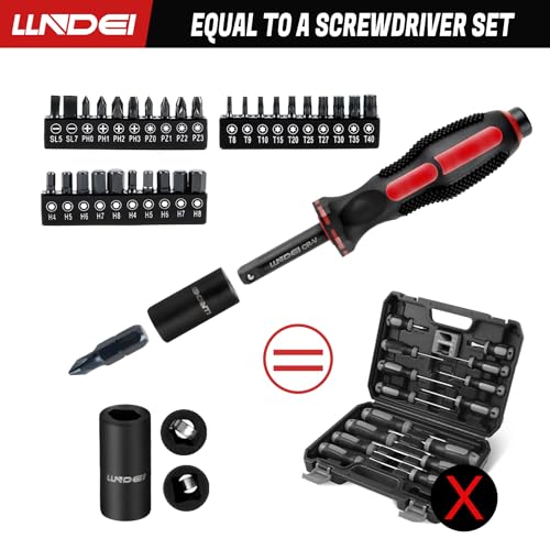 LLNDEI 48 Piece 1/4" Mini Socket Ratchet Wrench Set, Metric Shallow(4-14mm) 48pcs