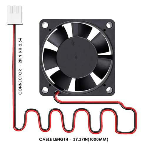 WINSINN DC 60mm Fan 5V 6020 Dual Ball Bearing Brushless Cooling 60x20mm 2PIN (Pack of 4Pcs)