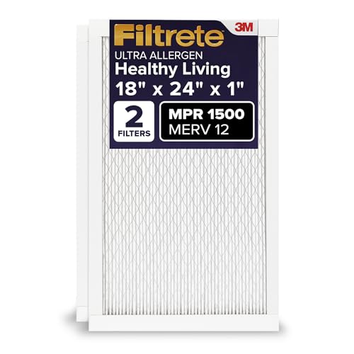 Filtrete 18x24x1 Air Filter, MERV 12, MPR 1500, 2 HVAC Filters