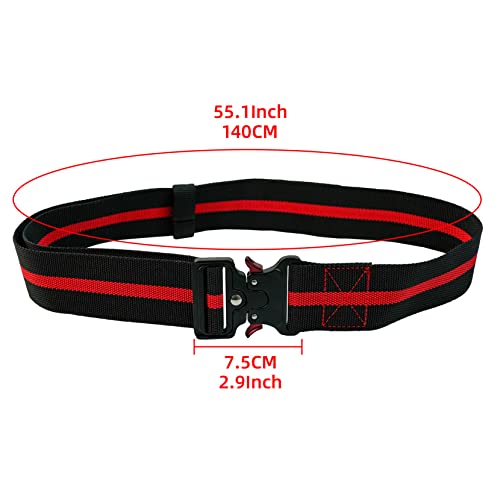 MELOTOUGH 1 PCS Small Tool Pouch with Belt Clip + 1 PCS 2" Nylon Web Work Belt with Heavy Duty Quick Release Rugged Metal Buckle Red