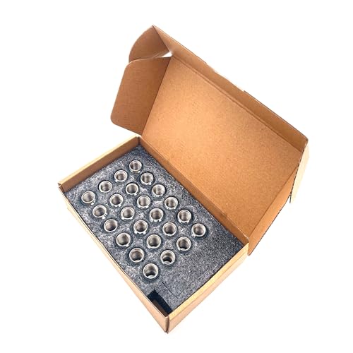 24 Pcs M14x1.5 Thread Bulge Acorn 1.38" Long Lug Nuts Chrome 3/4" 19mm Hex Compatible with Jeep Wagoneer, Grand Wagoneer, Ram 1500