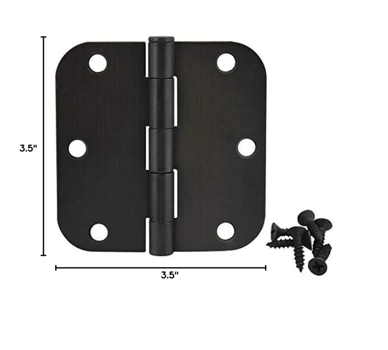 12 Pack - Cosmas Oil Rubbed Bronze Door Hinge 3.5" Inch x 3.5" Inch with 5/8" Inch Radius Corners - 37540 12