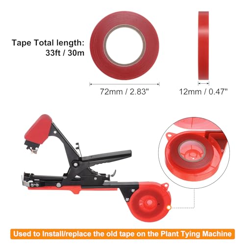 HARFINGTON Plant Tying Machine Tape 40 Rolls 0.47inch Thickened Vine Tying Machine with Staples Blade Accessories for Climbing Plants Vegetable Tomatoes Grapes