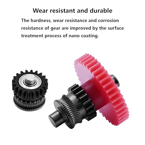 Hardened Steel Extruder Gear Kit for Kobra 3, 3D Printer DLC Nano Coating Hardened Steel Extruder Dual Gear and POM Gear Kit for Anycubic Kobra 3 Combo