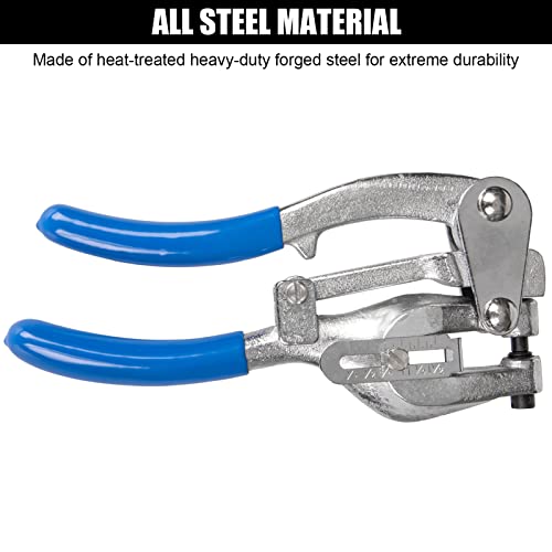 Metal Hole Punch Tool Set - Professional Heavy Duty Hole Punch for Metal - Hand 3/32in to 9/32in for Aluminum, Brass and Steel Sheet with Storage Box - Blue