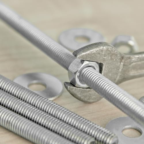 uxcell M8 x 50mm 304 Stainless Steel Fully Threaded Rods Bar Studs Fasteners 50 Pcs