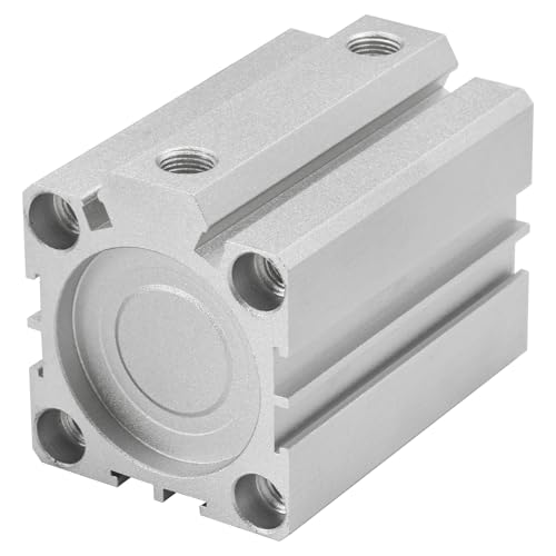 Heschen Pneumatic Compact Aluminum Air Cylinder SDA 40-50 Bore: 40mm Stroke 50mm 1/8 PT Port Size Double Acting (50mm Stroke) 50mm Stroke