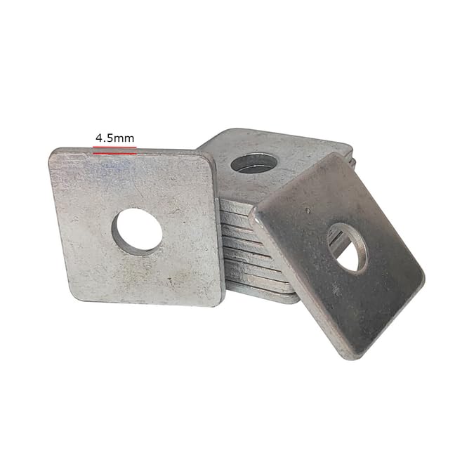 10 Pack Galvanized Square Strut Washer Plate, 1/2" ID 2"x2" Flat Washer 4.5mm Thick