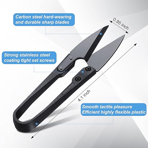 Therwen 48 Pieces Bonsai Pruning Scissors 4 Inch Sewing Scissors Bulk Leaves Trimmer Small Pruner Shears Bud U Shaped Garden Shears for Gardening Plants Flower Bonsai Trimming