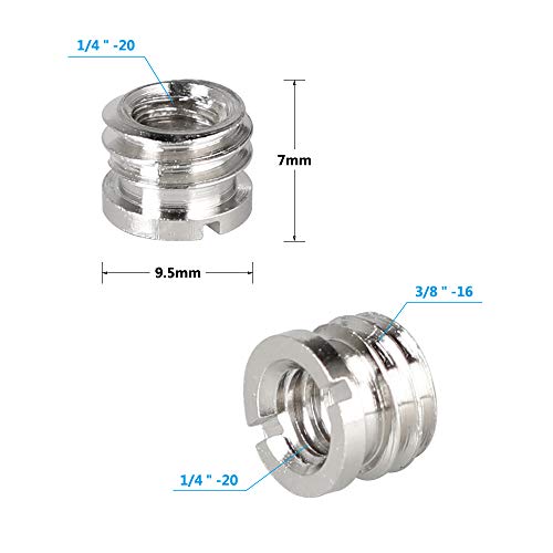 CAMVATE 1/4"-20 Female to 3/8" -16 Micro Screw Adapter (Pack of 5)