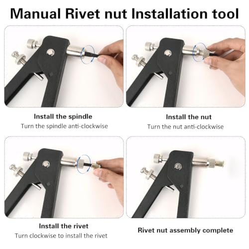 OctBird 430Pcs Rivet Nut Tool Kit, Metric Rivet Nut Combination (M8/M6/M5/M4/M3), Rivnuts Suitable for Furniture, Decoration, Automotive, Marine and Industrial Applications