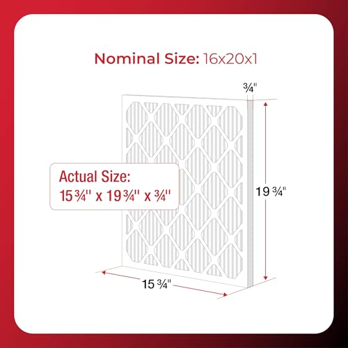 NaturalAire Microparticle 16X20X1 HVAC Furnace Pleated Air Filter 85456.011620, 4 Pack MERV 10, Electrostatically Charged Media High-Flow Design for Dust Control and Pollen Reduction, 90-Day Use 16" X 20" X 1"
