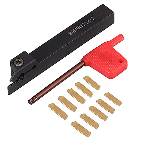Maizoon CNC Lathe Turning Tool Holder MGEHR1212-2 12 x 100mm Boring Bar + 10pcs MGMN200-G Carbide Insert High Hardness Cutter DZ10