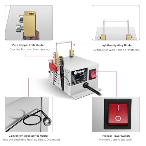 ROMECH 30W Electric Rope Cutter, Hot Knife Thermal Blade, Bench Mount Cutting Tool Kit for Braid Fabric Webbing Belting Ribbon (30W, RM-016)
