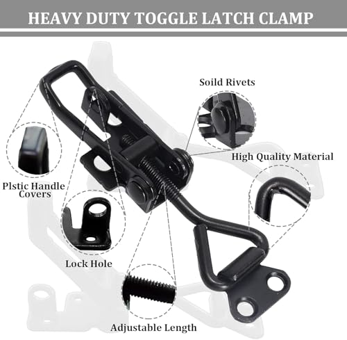 8Pack Heavy Duty Toggle Clamp Latch 4003 Style, Black Toggle Clamps Black-8pcs