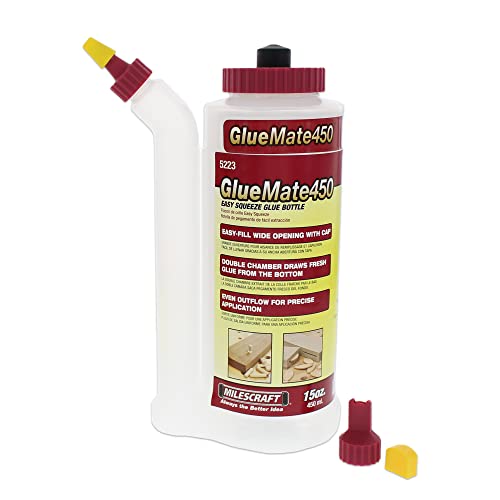 Titebond III Ultimate Wood Glue, 16-Ounces #1414 & Milescraft 5223 Glue Mate 450-15oz. (450ml) Precision Wood Glue Bottle 16 Ounce Wood Glue + Glue Mate 450-15oz.