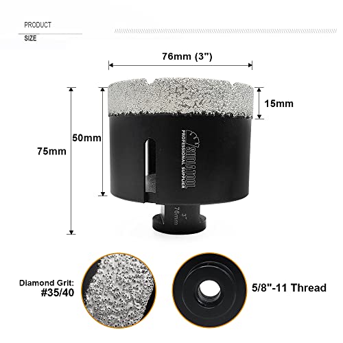 SHDIATOOL Diamond Core Drill Bits for Porcelain Ceramic Tile Marble Brick Vacuum Brazed Hole Saw