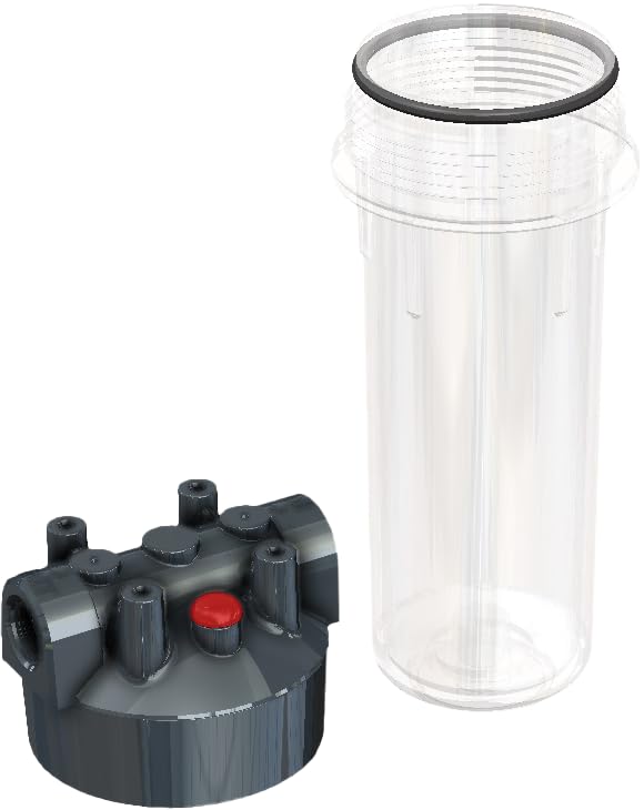 Pentair Pentek R50071 10" x 2.5" Filter Housing, Pressure Relief Clear (Dura)