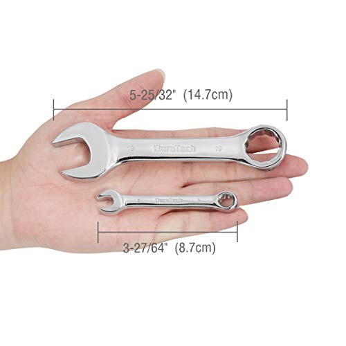 DURATECH Stubby Combination Wrench Set, Metric, 12-Piece, 8-19mm 12-Piece, Metric