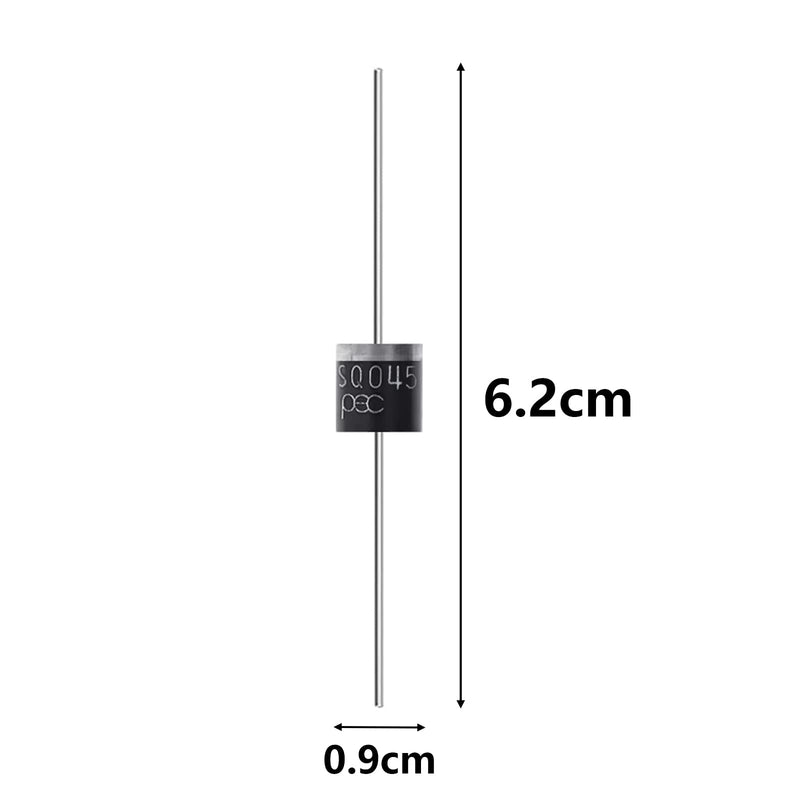 20x Schottky Diode, (30A 50V) Axial 15SQ045 for Solar Panel Parallel Reflow Protection Diodes, High-Voltage Diode, Rectifier for Electronic Components (15SQ045)