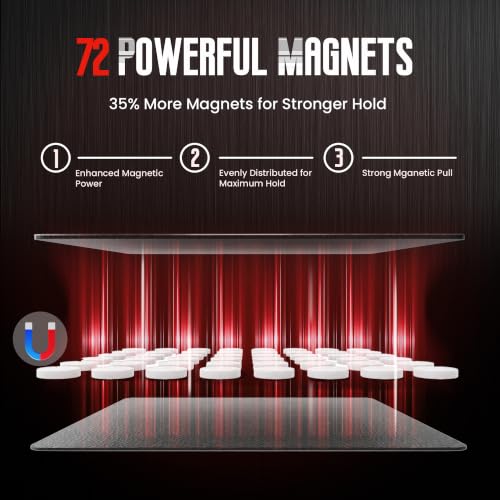 3 Piece Magnetic Tool Mat, 40 lbs Magnetic Tool Holder Red