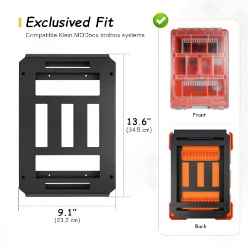 Mounting Plate Compatible with Klein MODbox Toolbox, Wall & Truck Mount Base.Heavy-Duty Steel Construction, Secure Toolbox Storage, Ideal for Workshops, Garages & Job Sites Half Size