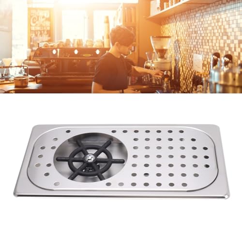 Pitcher Rinser, 304 Stainless Steel Glass Washer with Drip Tray Hose for Home Kitchen Bar Multi Angle Cup Cleaner for Coffee Cups Beer Glasses (Stainless Steel Color A) Stainless Steel Color A