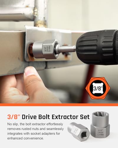 Kolvoii 39-Piece Easy Out Screw Extractor Set & Broken Bolt Extractor Kit 39 PCS