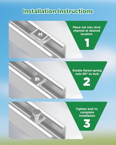 3/8"-16 Flared Spring Channel Nut and Bolt - 20 Pack