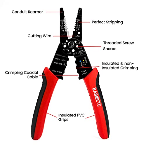 KAIWEETS Soft Silicone Electrician Test Leads Kit and Heavy Duty Wire Stripper