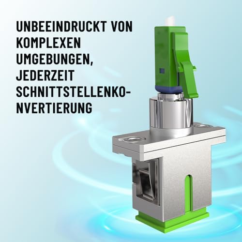 Fibre Optic Adapter SC/APC Female to LC/APC Male Single Mode Green 1x | Precise adapter guide for clean fibre alignment, stable signal transmission with compact, robust housing SC/A/F-LC/A/M