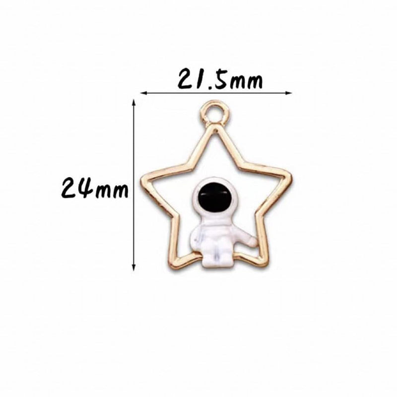 Dust Plug Charm Cute Astronaut Earphone Jack Stopper Cap Pendant Anti Dust Plug Kawaii USB Type-C Plug Cell Phone Anti-Dust Plugs for iPhone Charge Port (Star)