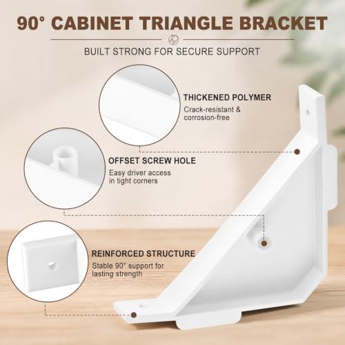 100 Pcs 90 Degree Corner Braces Plastic Triangle Bracket