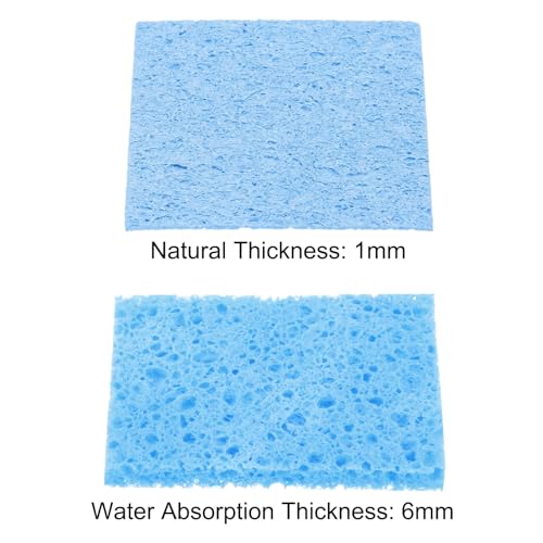 QUARKZMAN Pack of 15 Soldering Sponge 6 x 6 cm Square with Holes Blue Cleaning Pads Soldering Tip Replacement for Cleaning the Soldering Iron 6mm