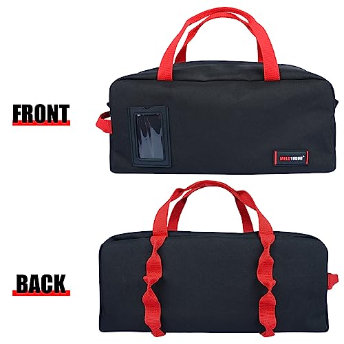 MELOTOUGH Tool Tote Bag Canvas Tool Storage Bag Combo Kit-Includes 1 Medium & 1 Big Toolbag,Zipper Tool Pouch Zipper small tool bag -Fastener bag with Mesh Window and Hanging Grommets