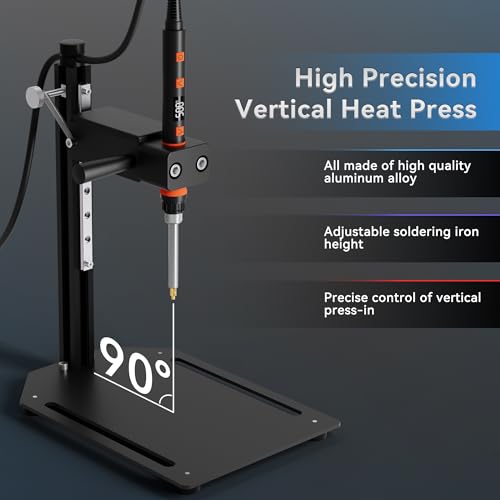 Black Vertical Heat Set Tool,90W Solder Iron & Brass Thread Inserts Black