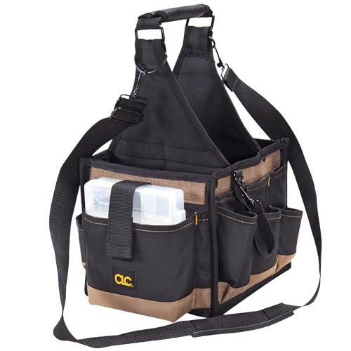Custom Leathercraft 1526 25 Pocket Electrical and Maintenance Tool Carrier 8-inch Toolbox