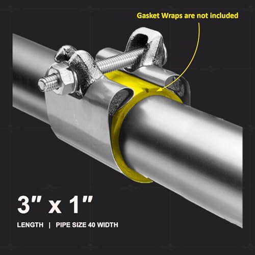 Highcraft Pipe Repair Clamp 1'', IPS Single Bolt, 3” Long, Stainless Steel (5 Pack) 1 in. x 3 in. Long