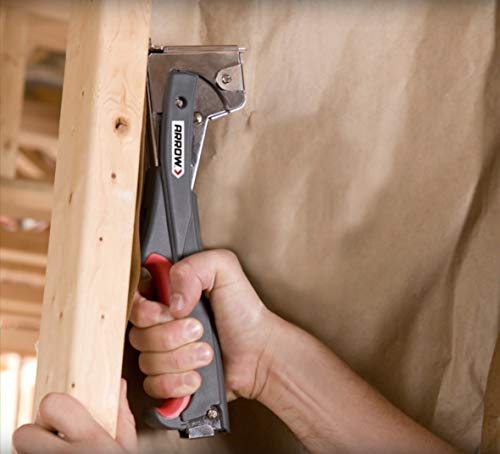 Arrow HTX50 Professional Heavy Duty Hammer Tacker, Manual Stapler for Construction and Insulation, Ergonomic Grip Handle, Dual-Capacity Rear-Load Magazine, Fits 5/16”, 3/8", or 1/2" Staples , Grey UNT