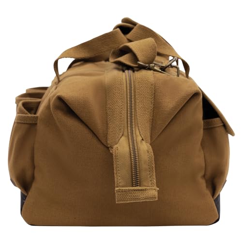Rothco Renovator Tool Bag – 26 Tool Pocket Canvas DIY Work Equipment Gear Organizer Work Brown