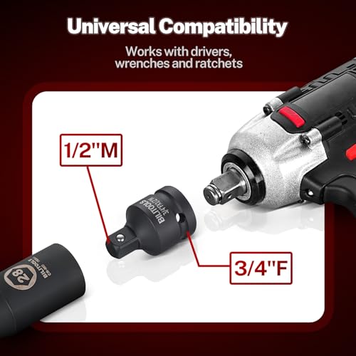 BILITOOLS 17-Piece Impact Socket Adapter Set with U-Joints & Reducers standard