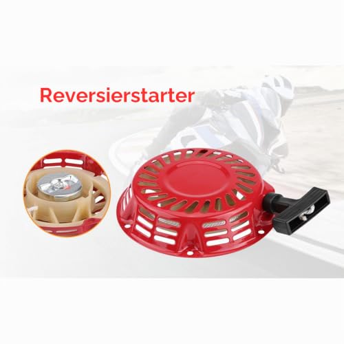 Pulley Starter Lawn Mower for 2kW 168F Petrol Generator, Metal Pulley Starter Reversing Starter, Replacement Pull Starter with 175 mm Diameter for Vibrating Plate & Generator