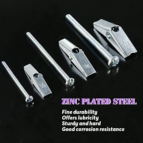 Swpeet 200Pcs Drywall Anchors with Screws + 24Pcs Toggle Bolt + 220Pcs Hollow Drywall Anchors
