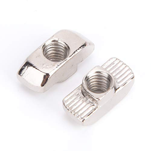 T Slot Nut M6 100Pcs Plating Carbon Steel Sliding Fasteners for Aluminium Profiles T Slot Aluminum Profiles Accessories